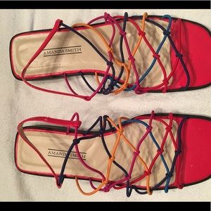 Amada Smith Colorful Stretch Sandals Size 7M